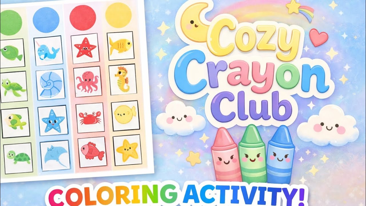 Color Matching Sea Animals 🐠 Fun Coloring Activity for Kids | Cozy Crayon Club