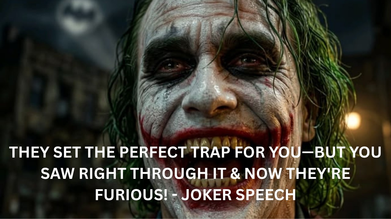 THEY SET THE PERFECT TRAP FOR YOU&mdash;BUT YOU SAW RIGHT THROUGH IT & NOW THEY'RE FURIOUS! - JOKER SPEECH