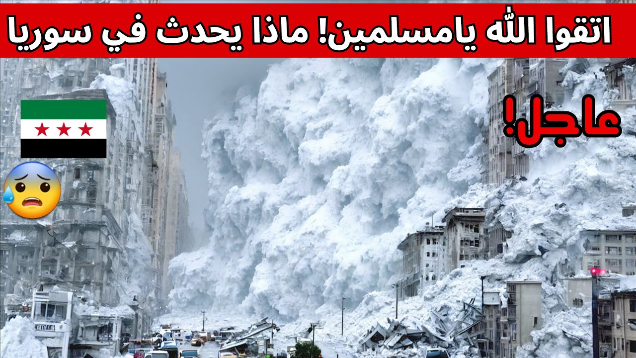 سوريا الان ⚠️لم تحصل منذ 60 عام- اغلاق كافة المطارات  تم دفن حلب ادلب بالكامل- عاصفة ثلجية مرعبة