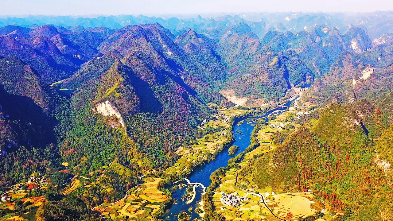 [4k航拍]南丹@金城江——河池两县区交界处，一个难以忘怀的秘境[4K aerial photo] at the junction of Hechi county and district.