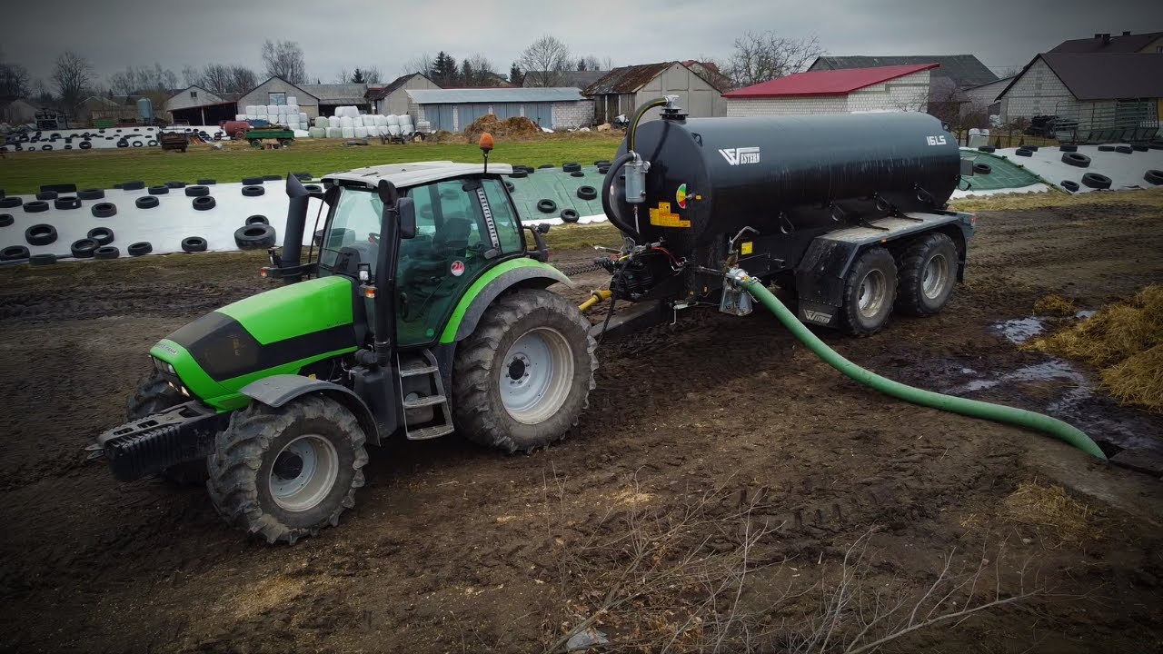 Beczka WESTERN 16LS | Deutz-Fahr Agrotron M600 | Gnojowica | WESTERN Manure Spreader w/ tandem axle
