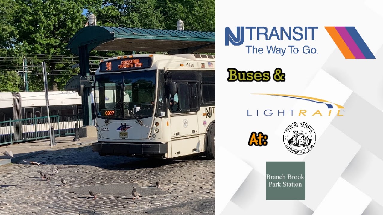 NJTransit Buses and Light Rail At Branch Brook Park Station