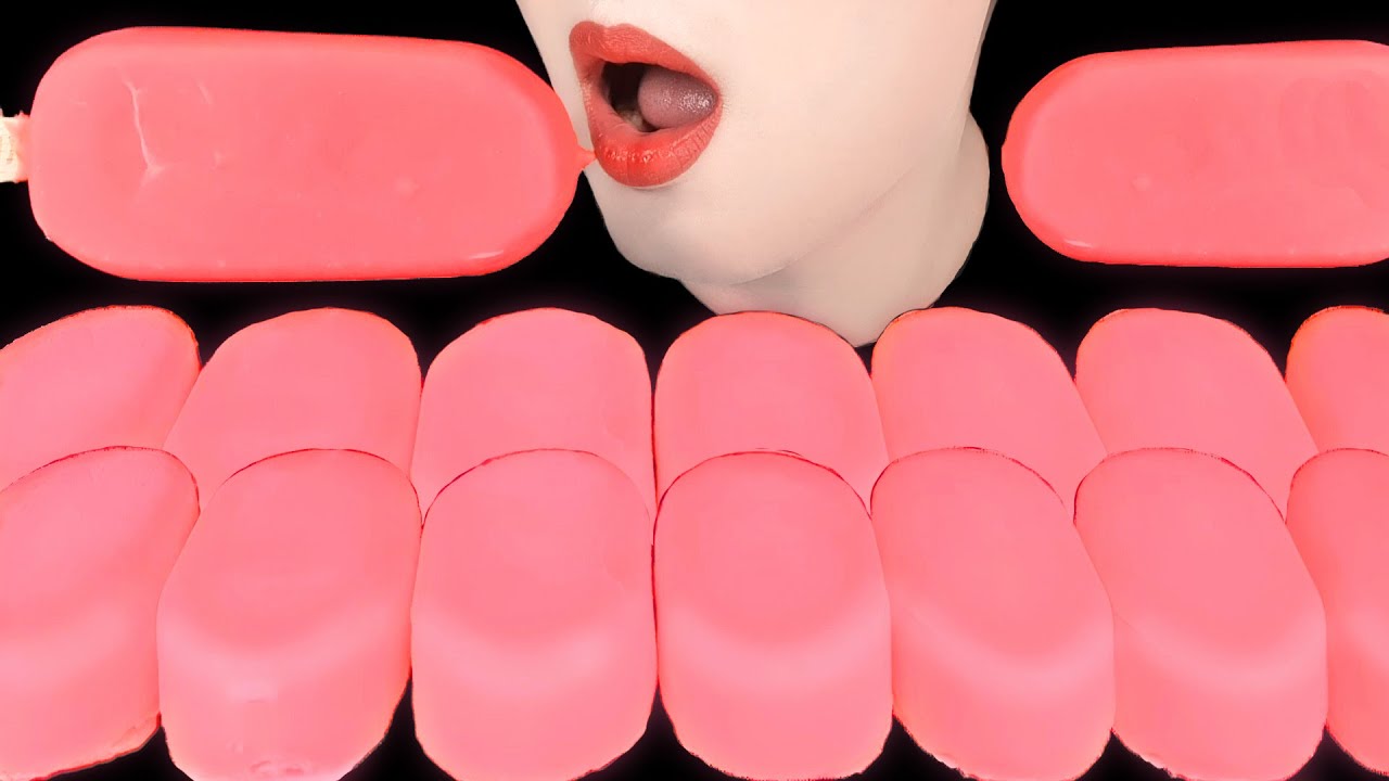 ASMR PINK TICO, MAGNUM ICE CREAM MUKBANG 티코 딸기맛, 매그넘 아이스크림 먹방 NO TALKING EATING SOUNDS