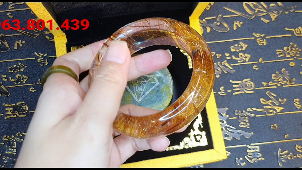 N Gems - V&ograve;ng Khối Thạch Anh T&oacute;c Đỏ Tự Nhi&ecirc;n