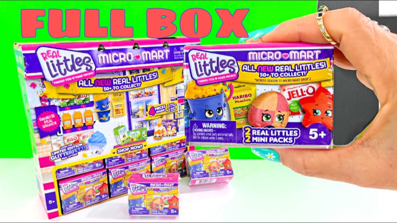 REAL LITTLES MICRO MART UNBOXING | GIVEAWAY | FULL BOX OF TOYS SHOPKINS Mini Toys