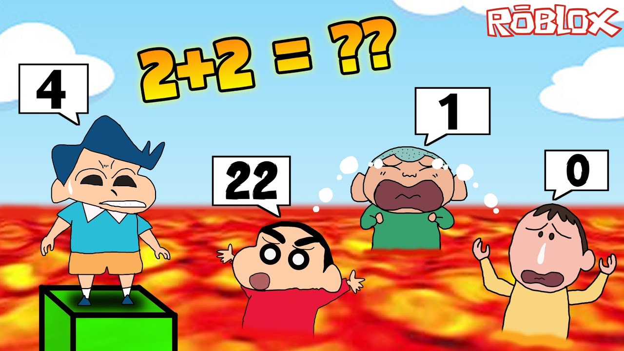 Shinchan playing math answer or die challenge 😱🔥 | shinchan plays math or die in roblox funny game 😂