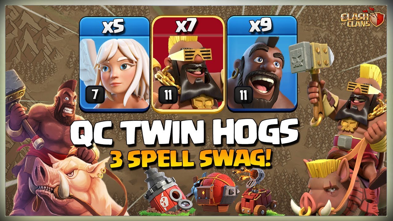 BEST Th14 Queen Walk Super Hog Rider Attack | Th14 Twin Hog | Th14 Attack Strategy in Clash of Clans