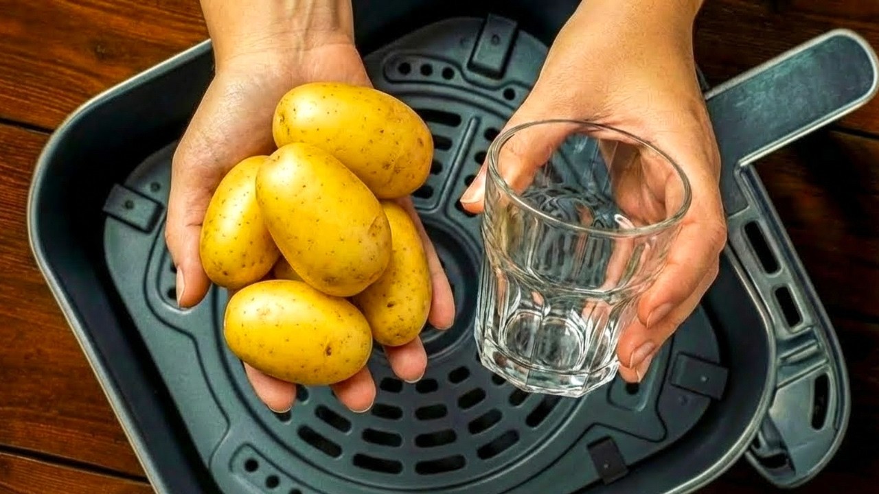 Мой друг показал мне этот трюк со стеклом! Картофель, приготовленный в аэрогриле, получается идеа...
