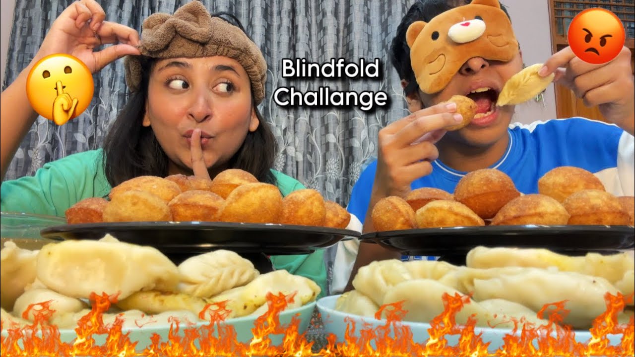 I Secretly CHEATED! Panipuri Vs Momo Challenge (Blindfold Challenge)😱🔥