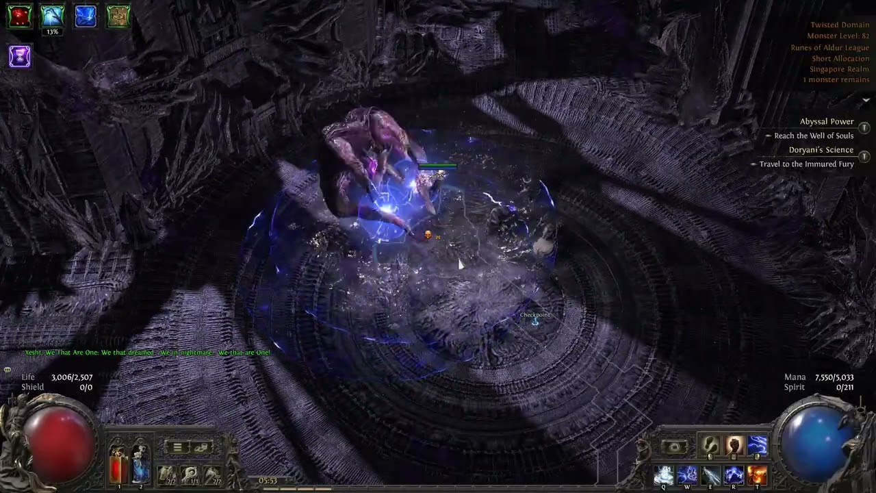Blood Mage one shot lvl82 Xesth with 35% less damage taken poe 2 0.5