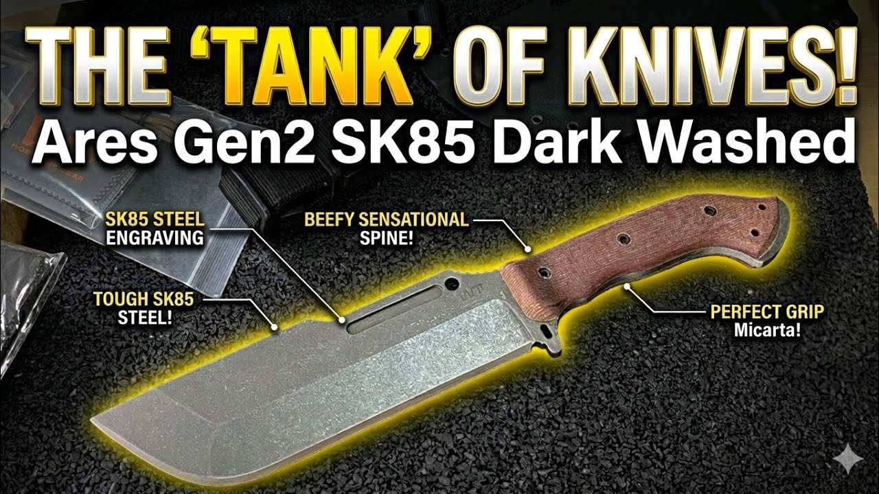 Ares-Gen 2 -C (SK85)/Dark Washed/Canvas Micarta Grip