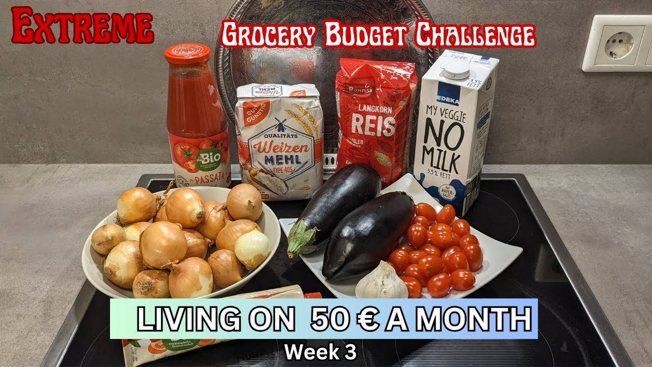 ЖИТЬ НА 50 € В МЕСЯЦ - Неделя 3 - Экстремальный бюджет на продукты - Веганство, дешево и с минима...