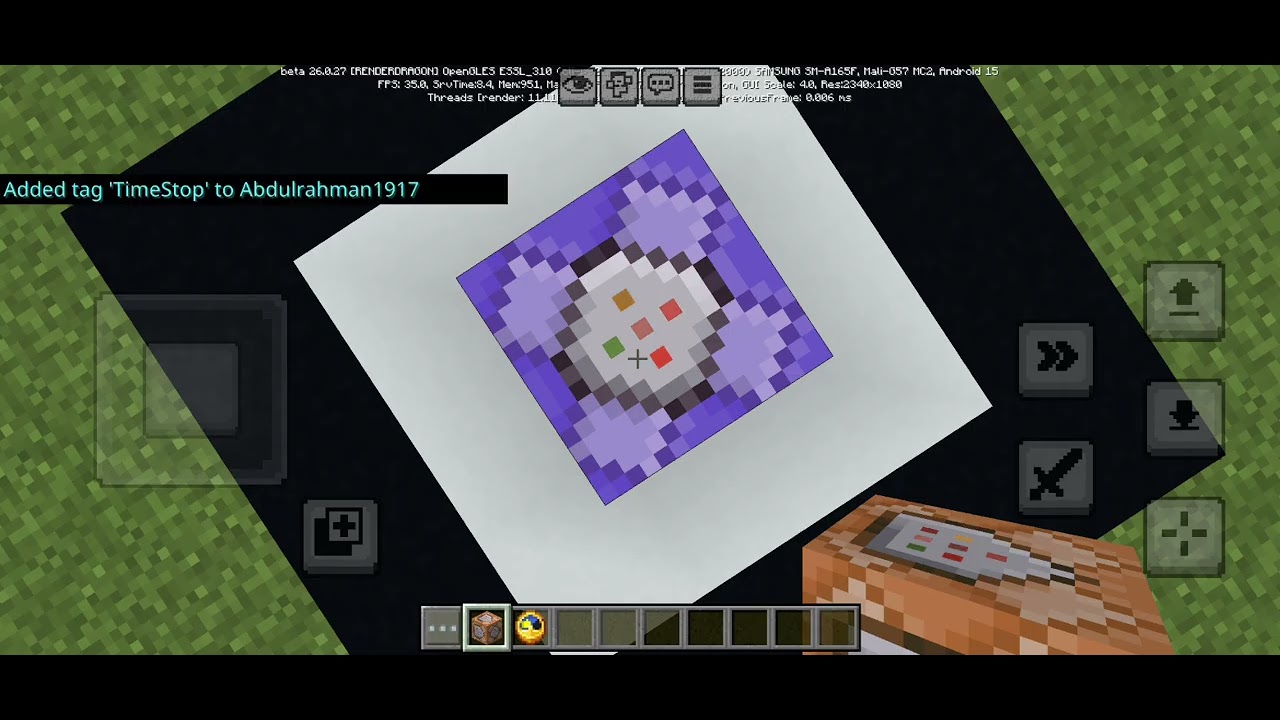 How to stop time with a specific item in minecraft