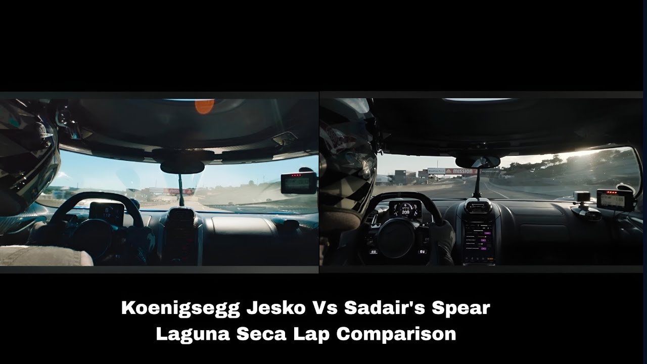 Koenigsegg Jesko Vs Sadair's Spear Laguna Seca Lap Comparison 