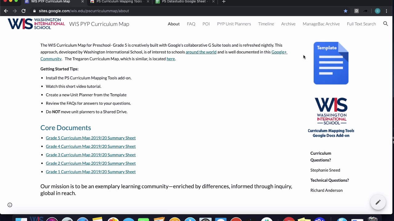 Curriculum Mapping: 2019-20 WIS Platform Walkthrough