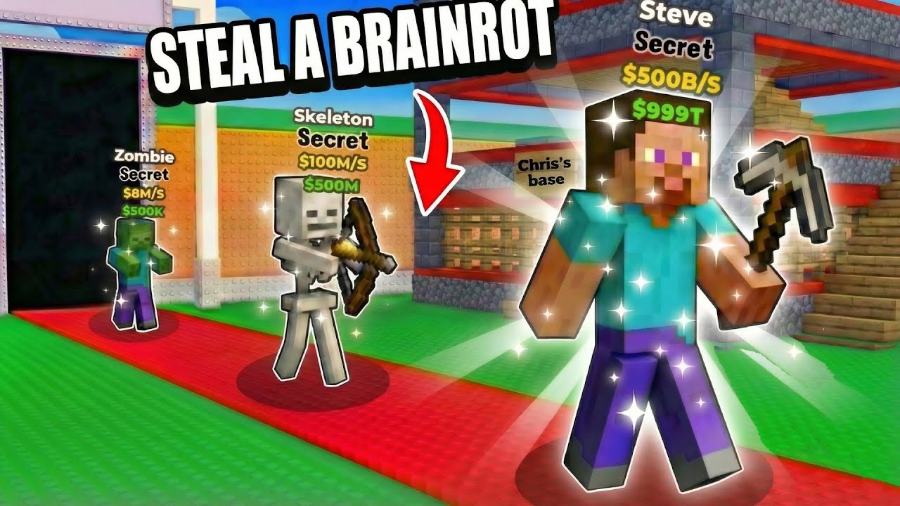 Укради Brainrot, но это же Minecraft...