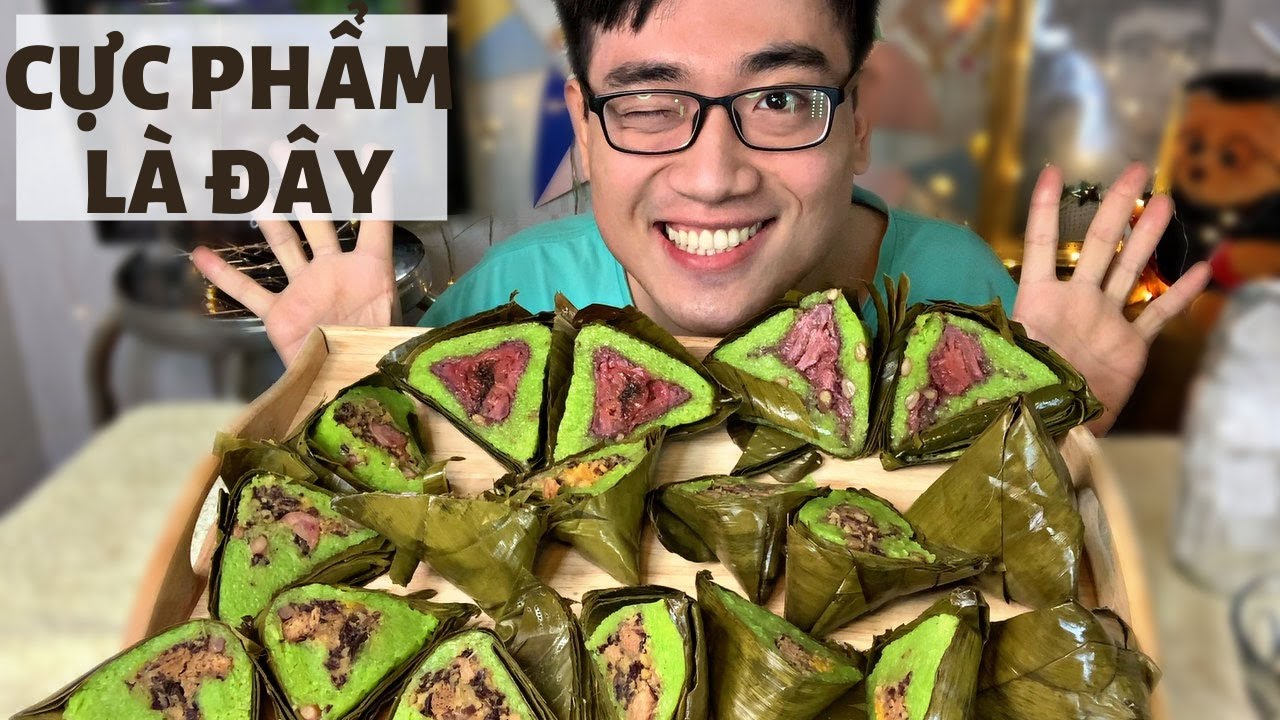 Ăn Bánh Ú Lá Dứa Nhân Mặn Thơm Ngon + Nhân Chuối Dẻo Ngọt - Thói Quen Khi Quay Mukbang Để Giữ Cân