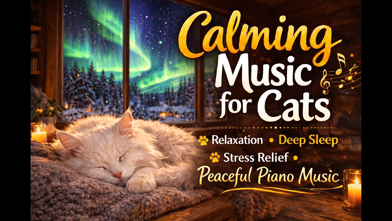 Calming Music for Your Cats - Relax,  Sleep, Stress Relief, Peaceful Piano Music