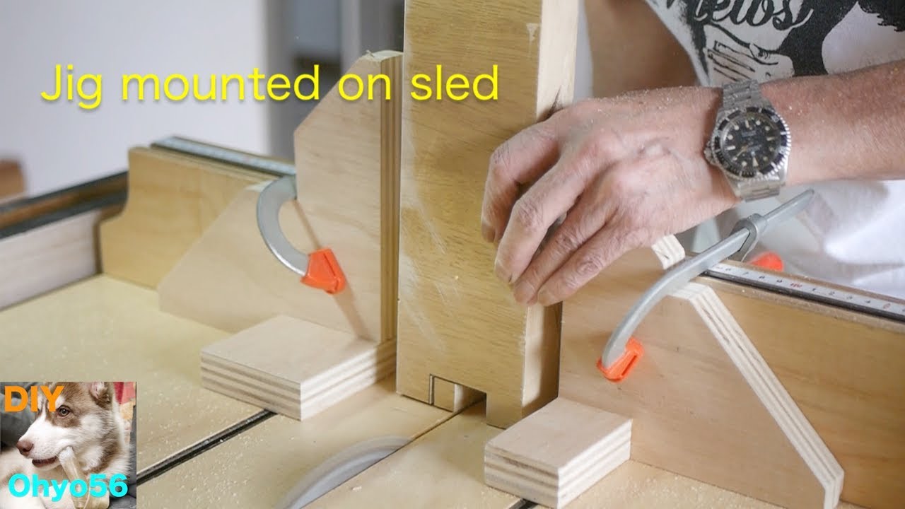 Jig mounted on sled