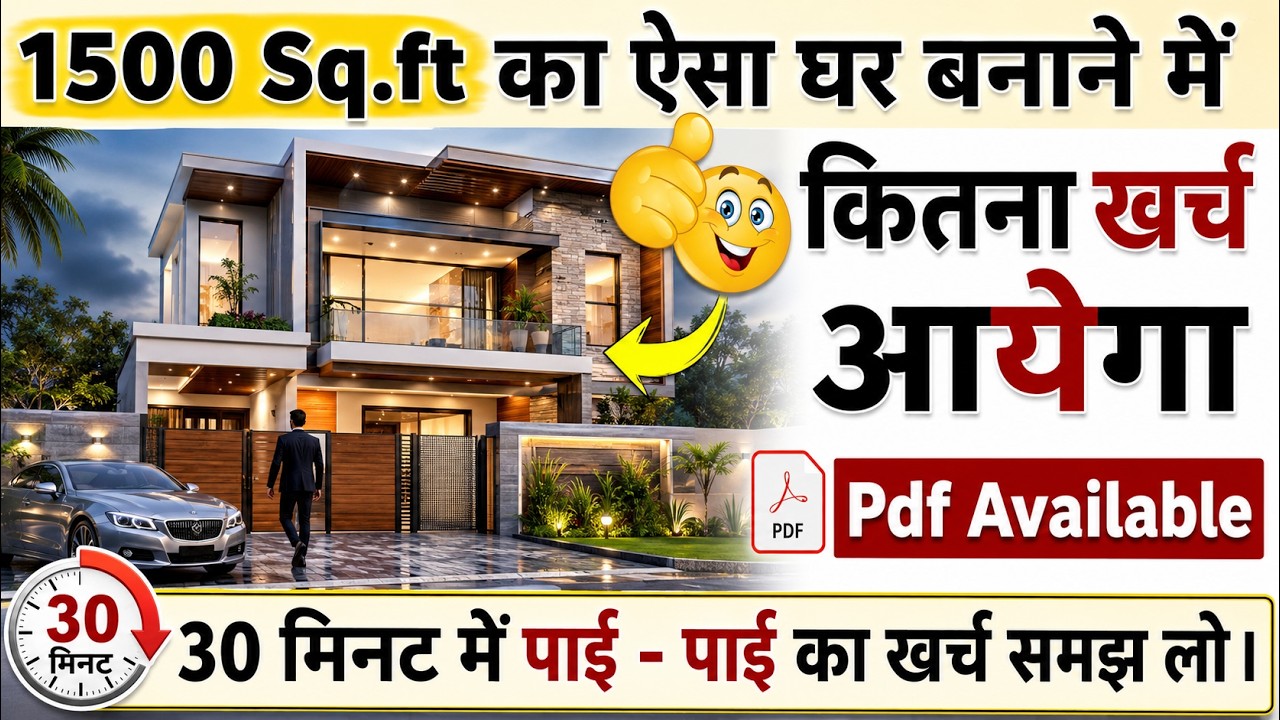 1500Sqft House Construction Cost in India in 2025 II 1500Sqft का घर बनाने मे कितना खर्च आएगा? A to Z
