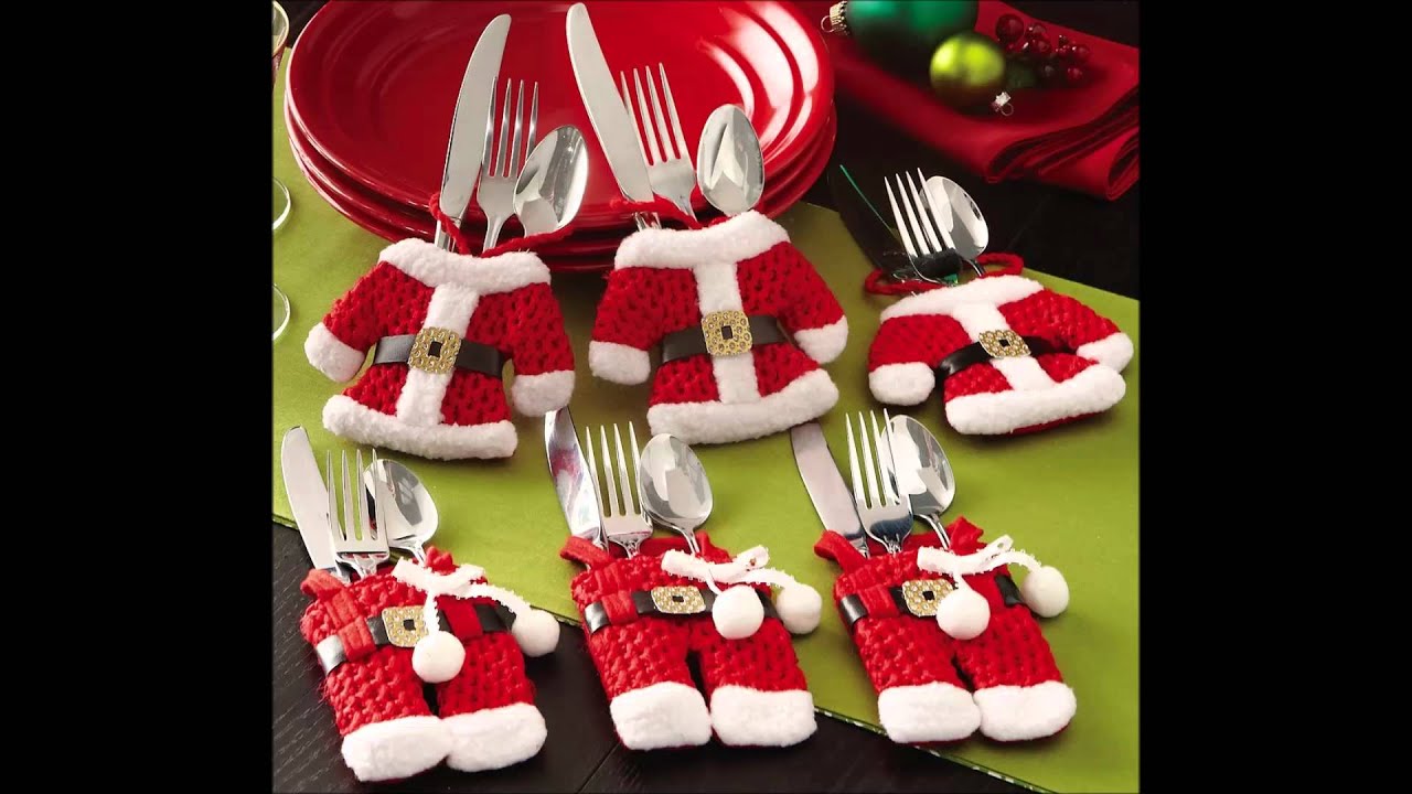 Santa Suit Christmas Silverware Holder Pockets