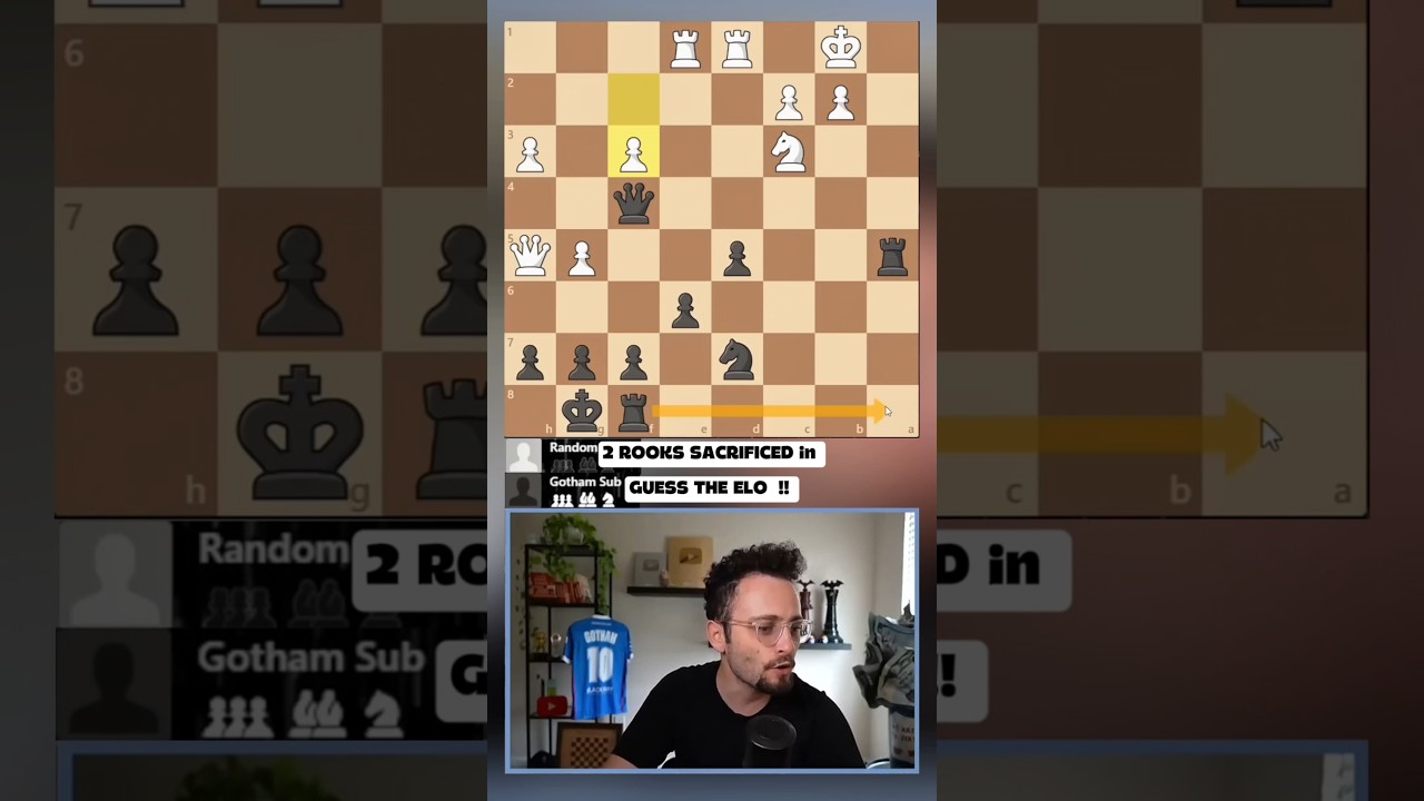 2 ROOKS SACRIFICED in GUESS THE ELO  !!  Absolute cinema.  #chess #gothamchess