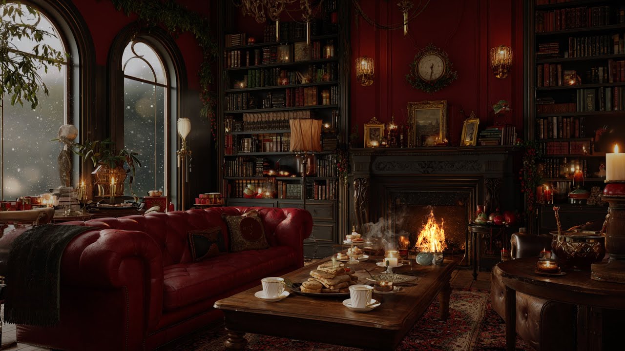 Soft Piano in a Winter Glow 🔥 Fireplace Ambience for Focused Minds and Peaceful Hearts