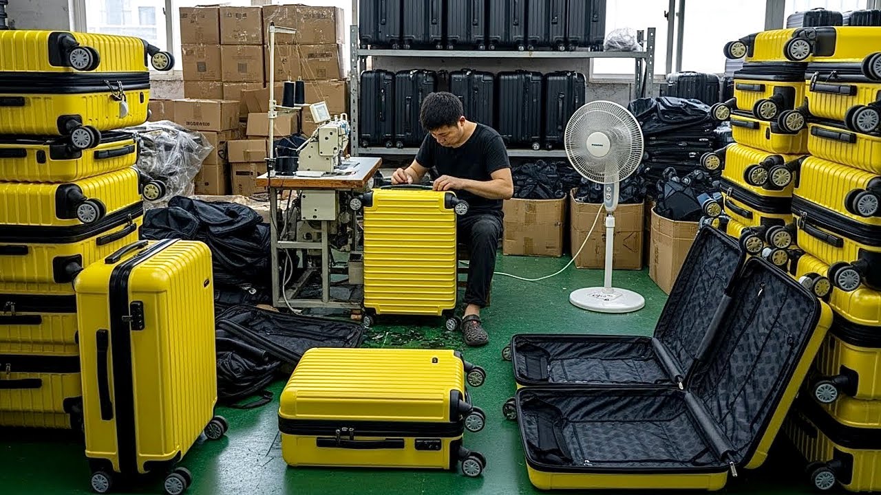 Incredible Process of Making Travel Luggage Bag | Mass Production of SuitCase Bags