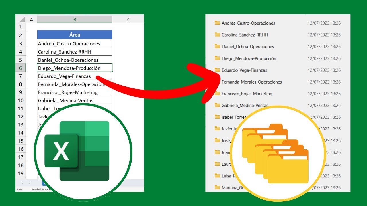 El Truco para Crear CARPETAS MASIVAS desde una lista de EXCEL sin usar macro (Usa esta Fórmula)!