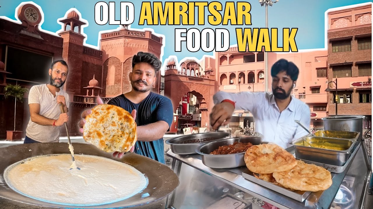 Amritsar Food Walk | Breakfast in Amritsar | Green Bakery Bun, Amritsari Kulcha, PooriCholley, Lassi