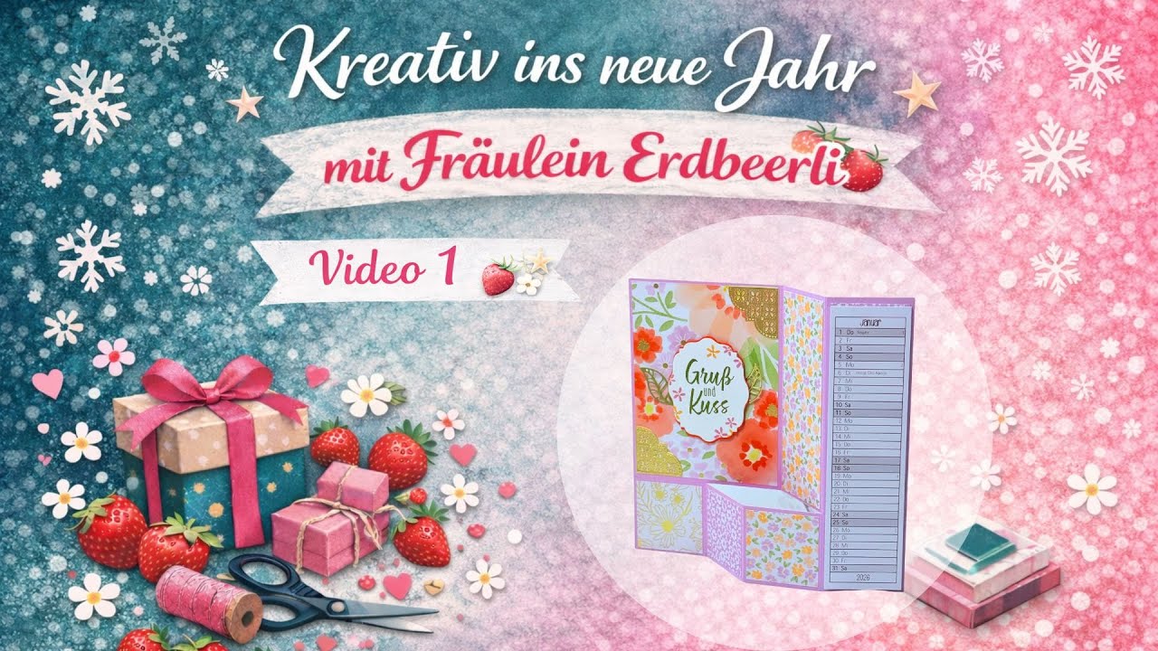 🌸 Blüten, Gold & Funfold-Liebe 💗 ✂️| Kreativ ins neue Jahr mit Fräulein Erdbeerli 🍓| Tag 1