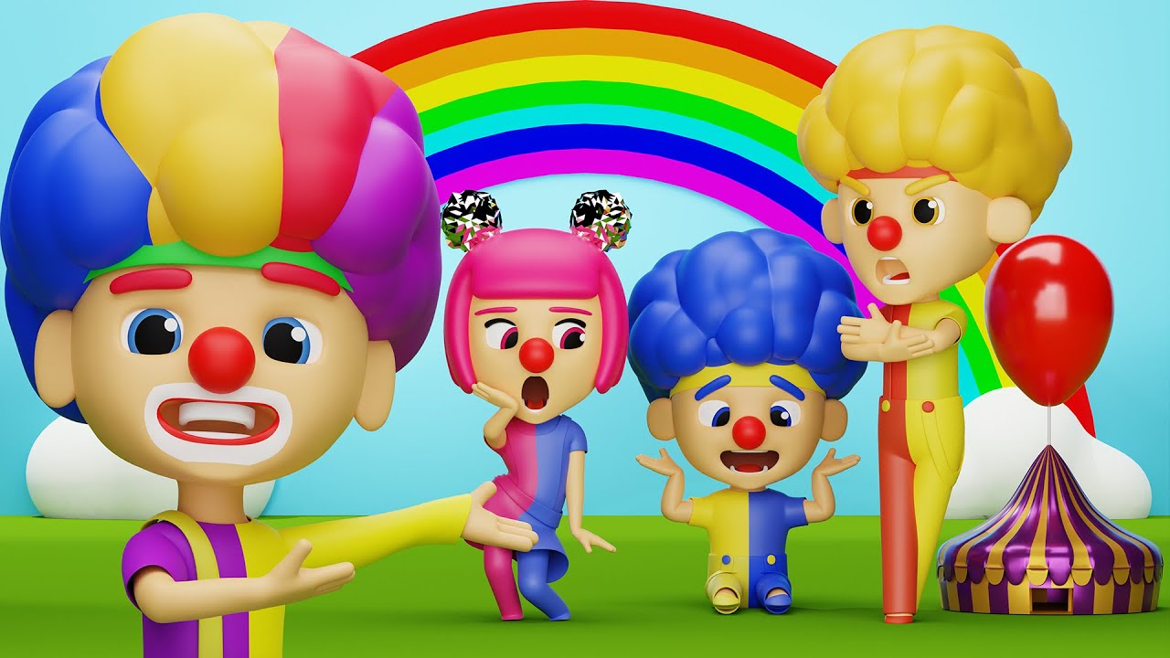 Clown Cha-Cha, Clown Lya-Lya, Clown Chicky et Clown Boom-Boom | D Billions Chansons pour B&eacute;b&eacute;