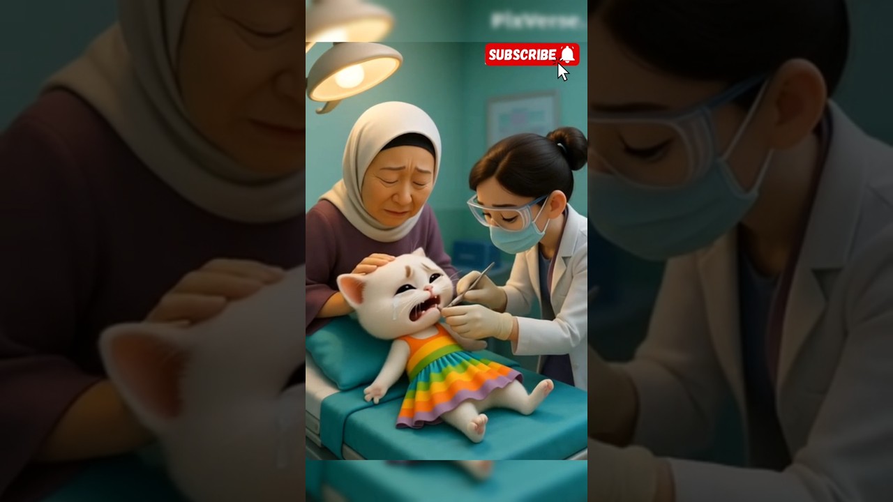 comel berani ke dokter gigi #cartoon #funny #animation #comedy #cat #cute #shorts