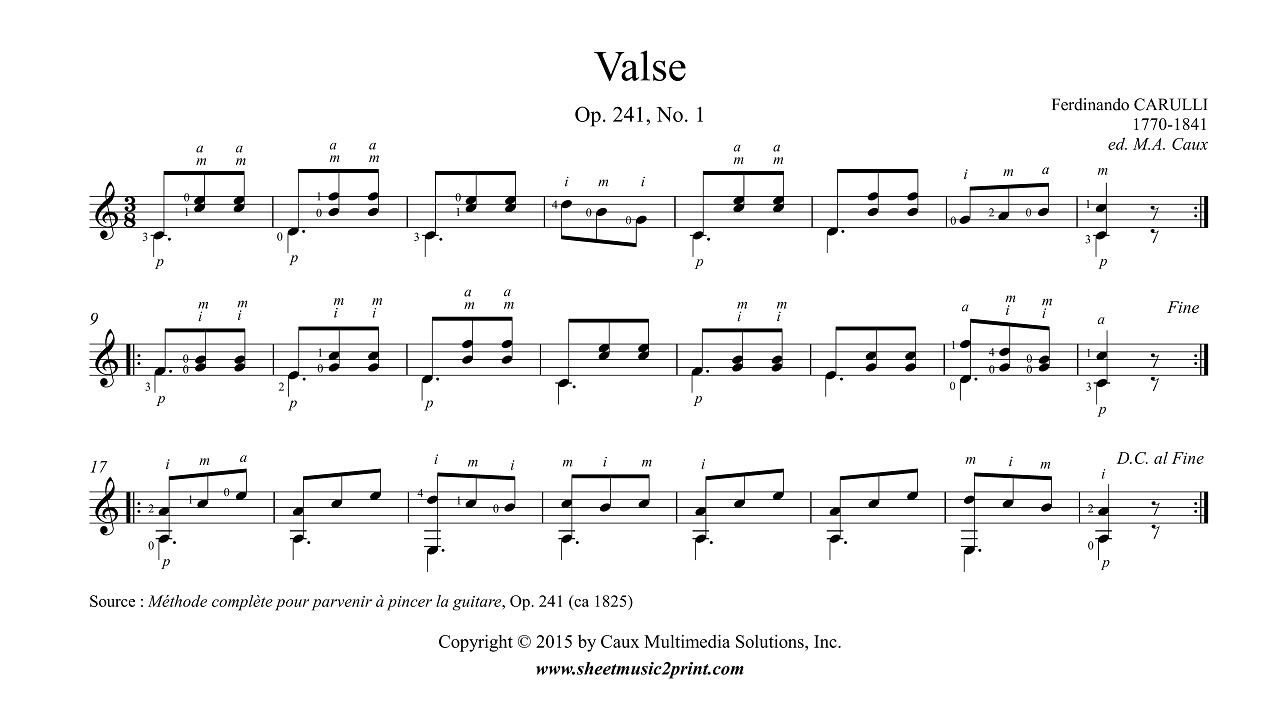 Carulli : Waltz Op. 241, No. 1