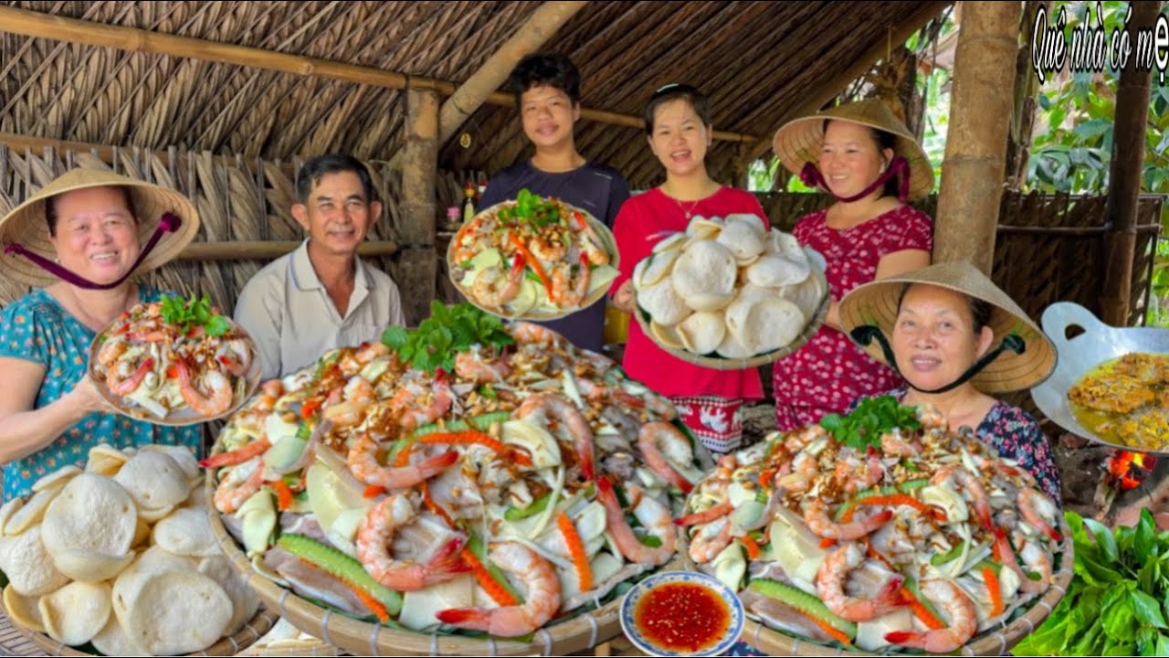 Gỏi Củ Hủ Dừa Tôm Thịt, Bánh Phồng Tôm | Hương Vị Món Ngon Miền Quê || Coconut tuber salad