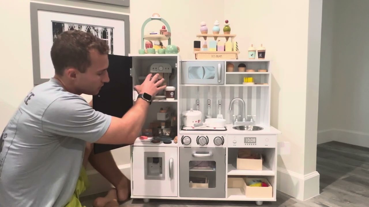 Overview of the Costzon Wooden Kids Kitchen Playset (Link In Description To Order)