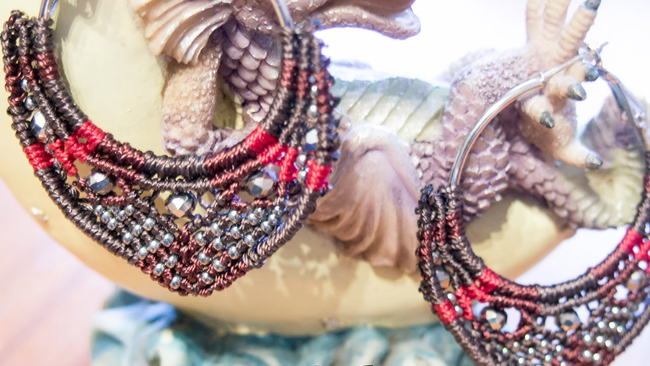 {CRAFT} Micro Macrame Hoop Earrings with beads
