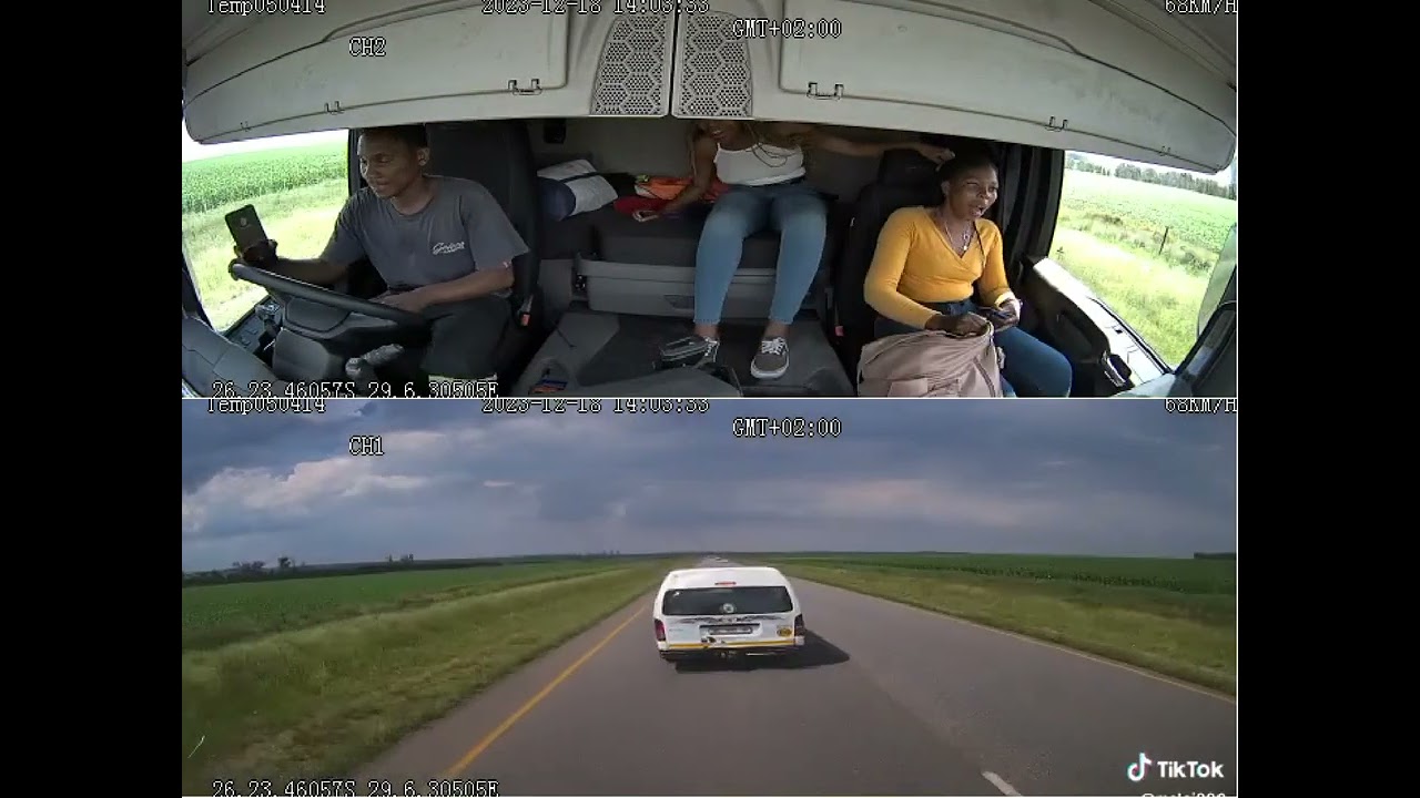 Taxi forced off road in clash with truck for passengers
