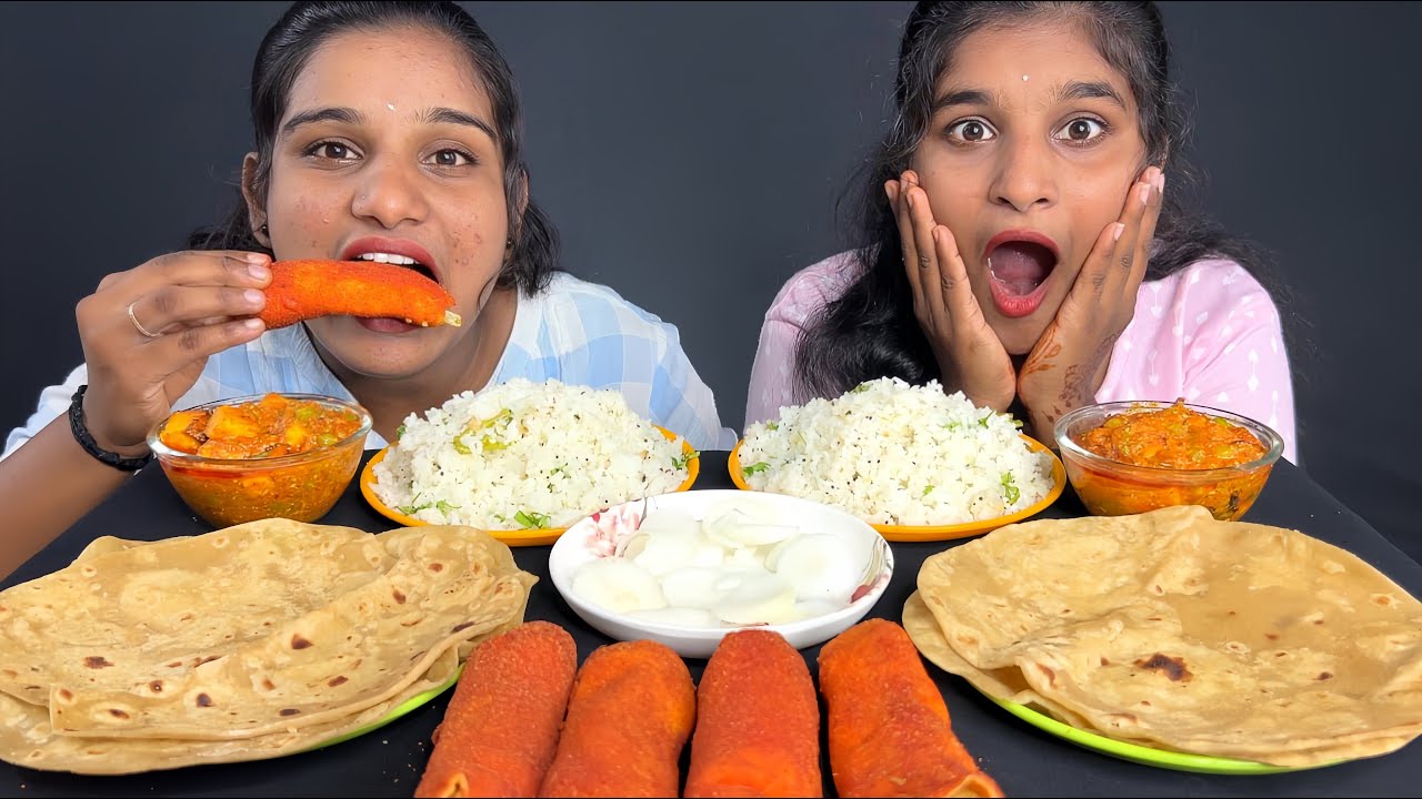 LIMITED FOOD Eating Challenge! Can We Finish SPRING ROLLS, JEERA RICE, MATAR PANEER & CHAPATI? 😱🔥