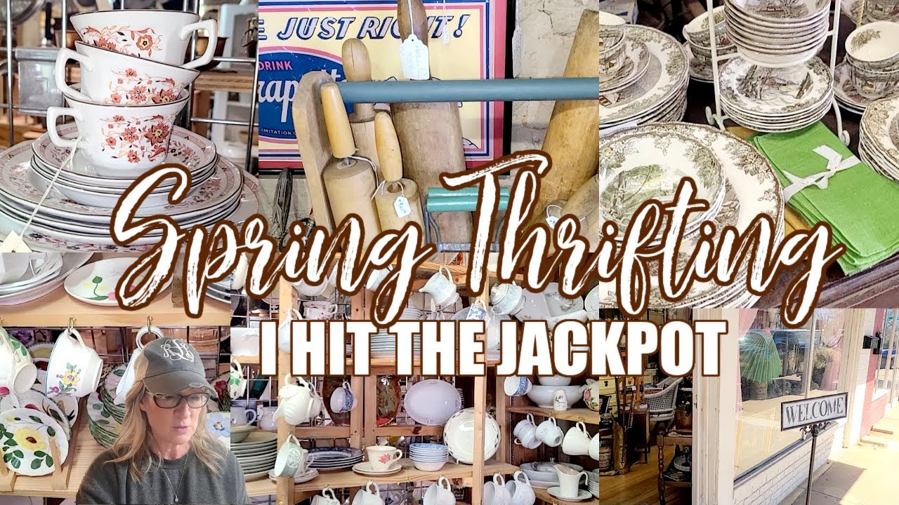 Come Thrifting With Me For Spring Decor || A FULL DAY OF THRIFTING || THRIFTED COTTAGE DECOR