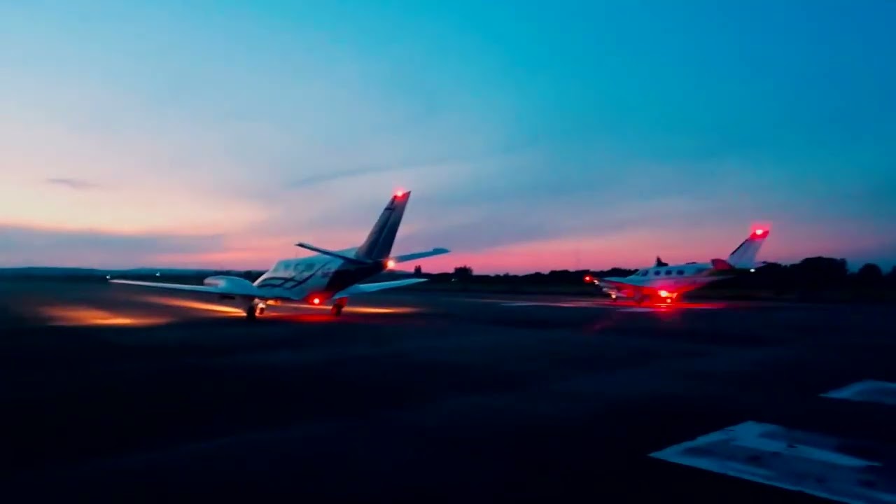 Beechcraft B60 Duke duo at sunset