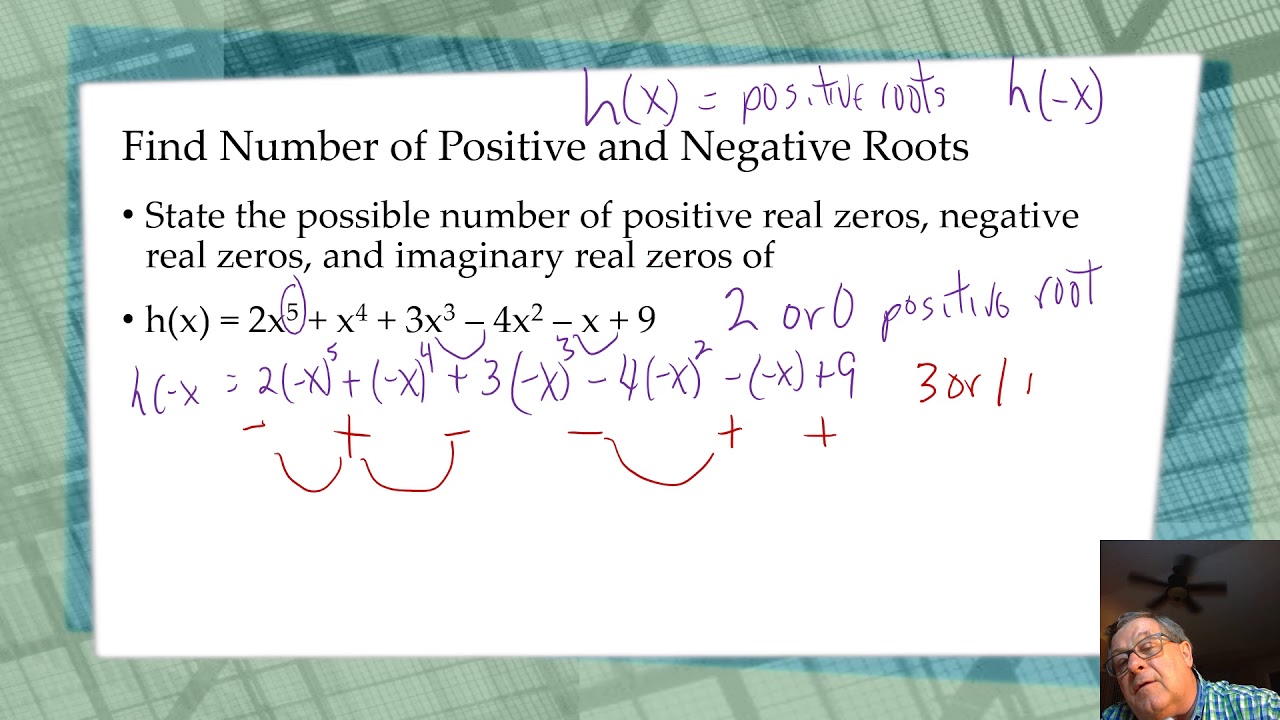 Find Number of Positive and Negative Roots