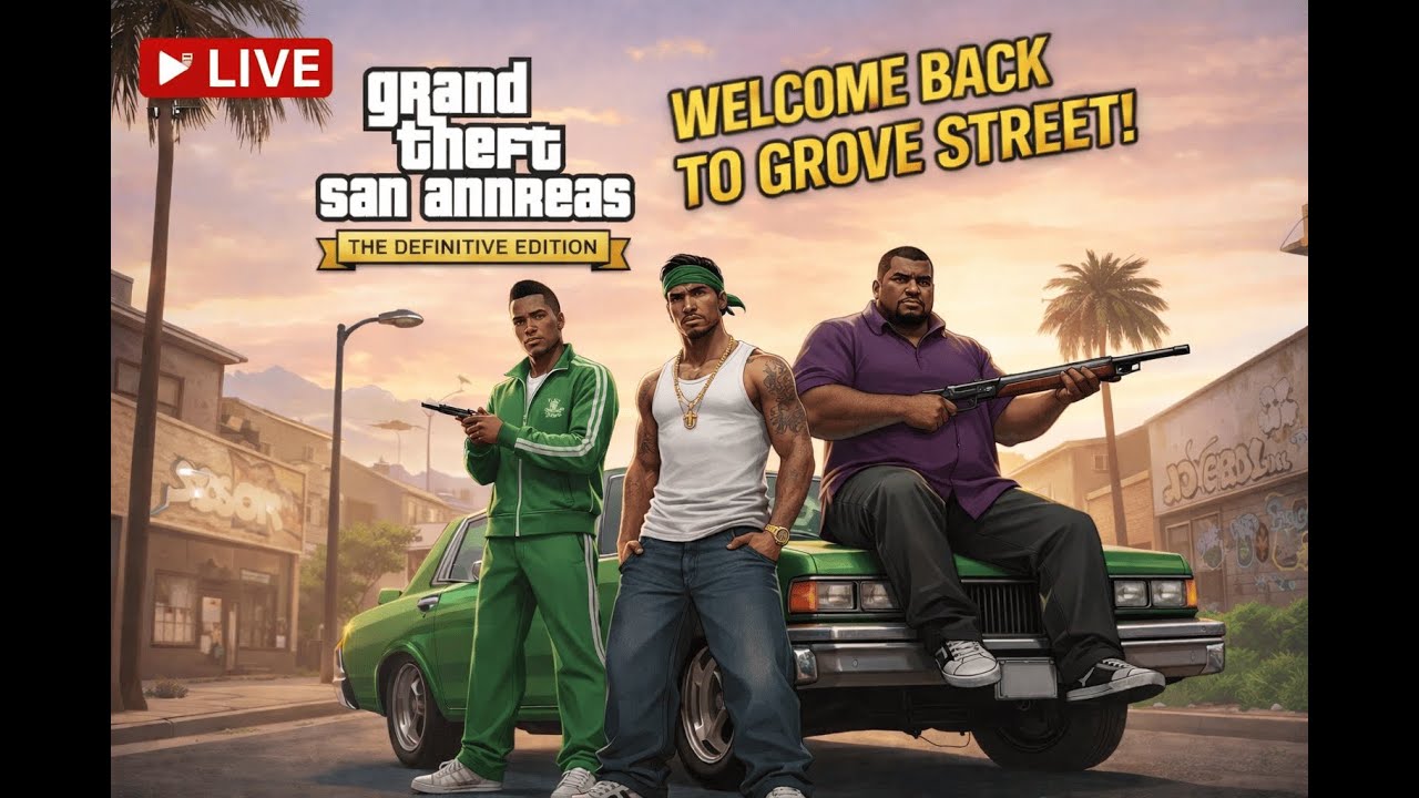 CJ’s Story Begins 🔥  | GTA San Andreas Definitive Edition Live  |  Indian Stream