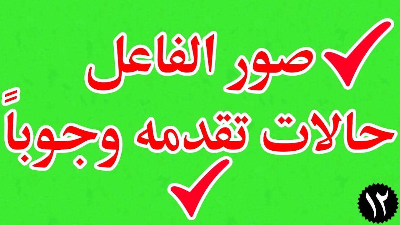 الفاعل وصوره وحالات تقدمه وجوباً على المفعول به