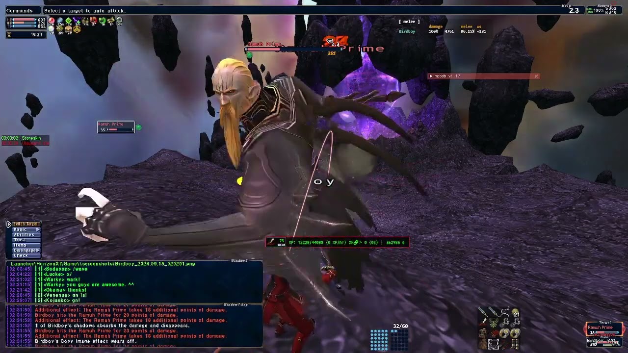 FFXI Horizon XI Red Mage Solo Ramuh Avatar Fight