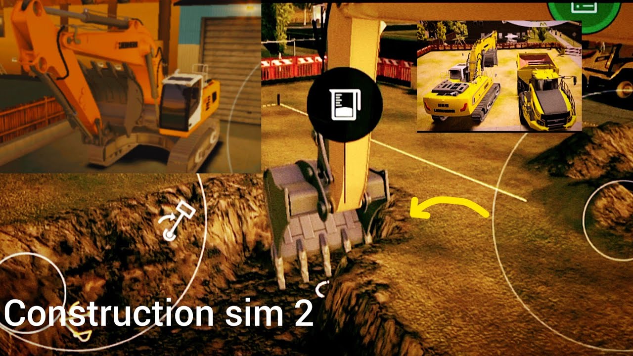 Excavator loading dump truck construction Simulator 2