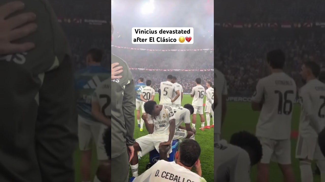 ❤️‍🩹🇧🇷 Vinicius Jr delivered a 𝒔𝒖𝒑𝒆𝒓 performance… his face after El Clásico says it 𝒂𝒍𝒍.