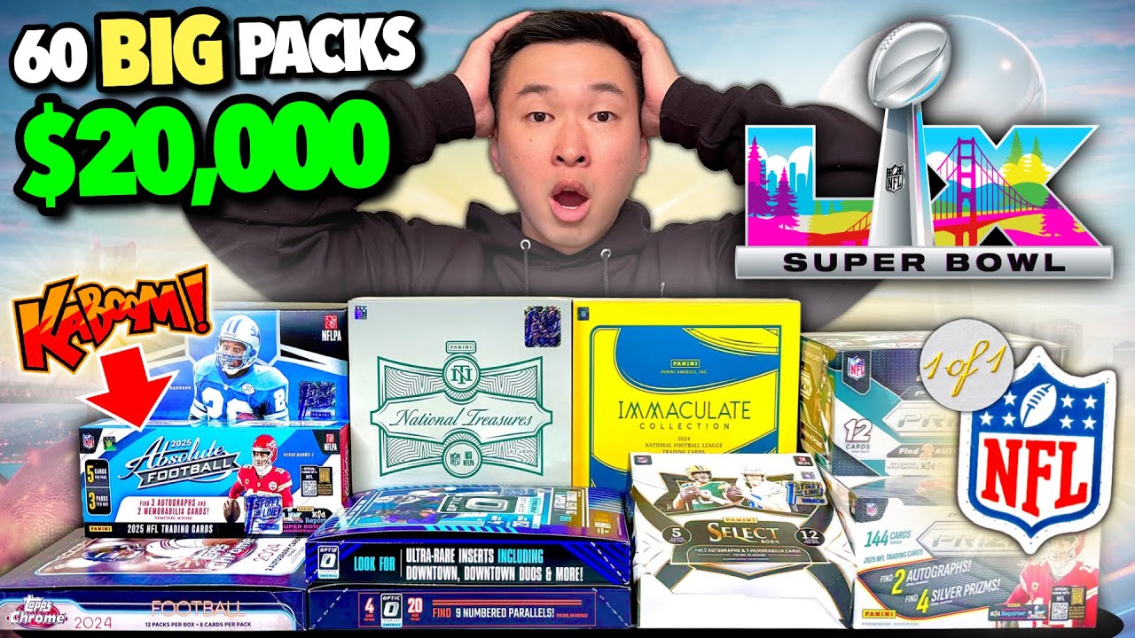 *PULL OF THE YEAR!* 😱🔥 OPENING 60 OF THE CRAZIEST PACKS EVER FOR SUPER BOWL LX ($20,000)!