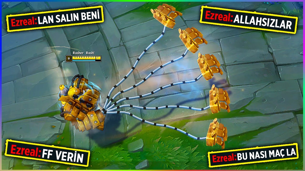 HANGİMİZ ÇEKMEDİK ÇILGINLAR GİBİ!! HEPİMİZ BİRİMİZ İÇİN MODUNDA BLİTZCRANK OYNAMAK!