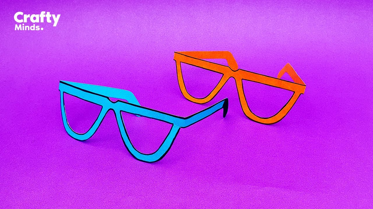 DIY Paper Glasses | Make Paper Spectacles | Paper Eye Glasses | Easy paper Glass | Crafty Minds